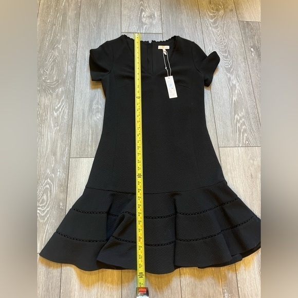NWT $395 REBECCA TAYLOR  Stretch Texture Little Black Dress Black Size 4 - Picture 10 of 11
